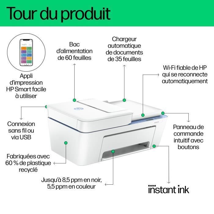 HP Deskjet 4222e All-in-One Color Inkjet Printer with Copy and Scan - 3 months of Instant Ink included with HP+