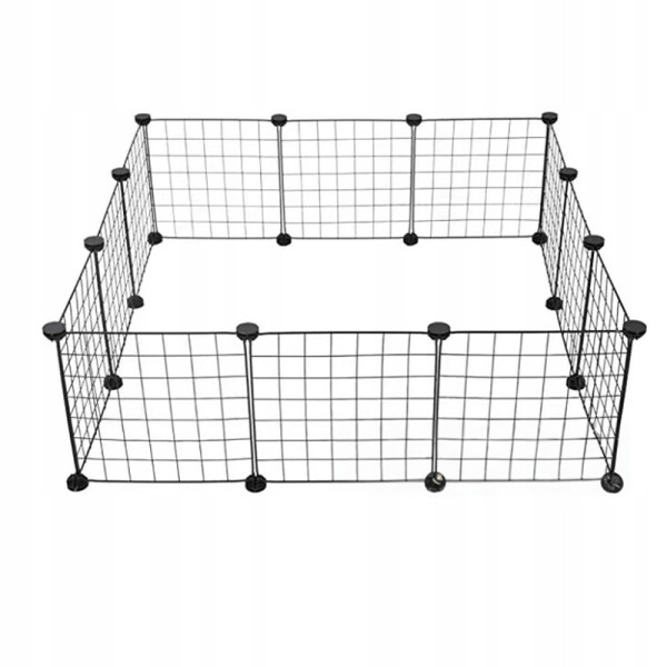 Kojec zagroda czarna metalowa dla psa szczeniaka kota królika 108 x 108 cm
