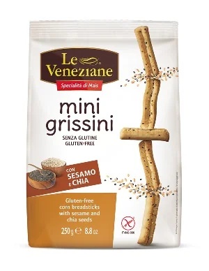 LE VENEZIANE Le Veneziane mini repen met sesam- en chiazaad, glutenvrij, 250 g