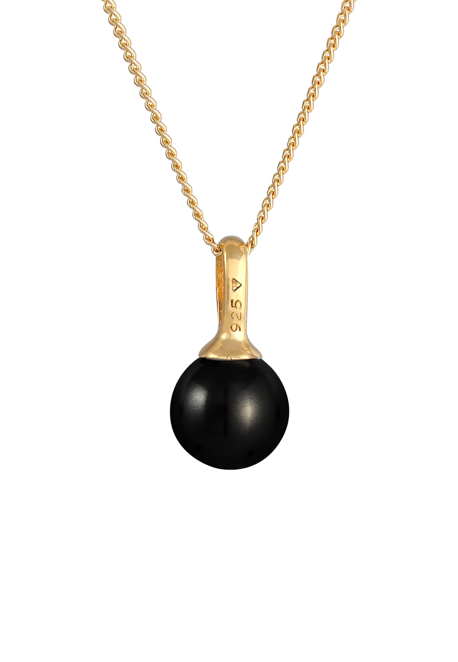 Nenalina Perle pour dames perle synthétique Round Classic en argent sterling 925 plaqué or