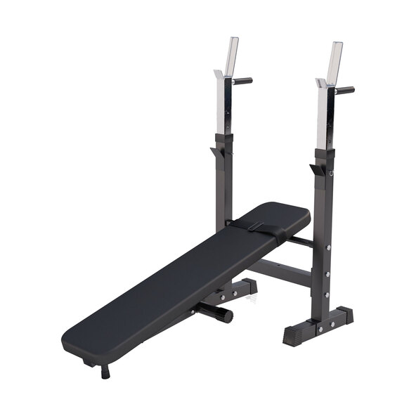 Viktbänk med skivstångsset, 100 kg, svart