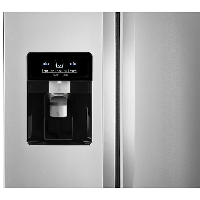 Whirlpool Side-by-Side-Kühlschrank mit 21,4 Kubikfuß Nutzinhalt und Eiswürfelbereiter (Edelstahl, fingerabdruckresistent)