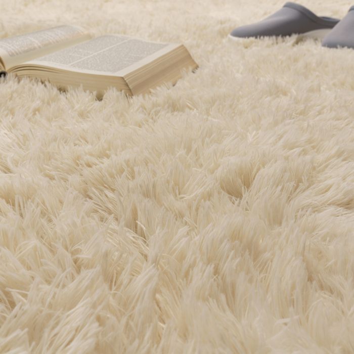 Paco Home Tapis Poils Longs Salon Shaggy Fausse Fourrure Fourrure Moelleux Ivoire Ivoire 160x220 cm
