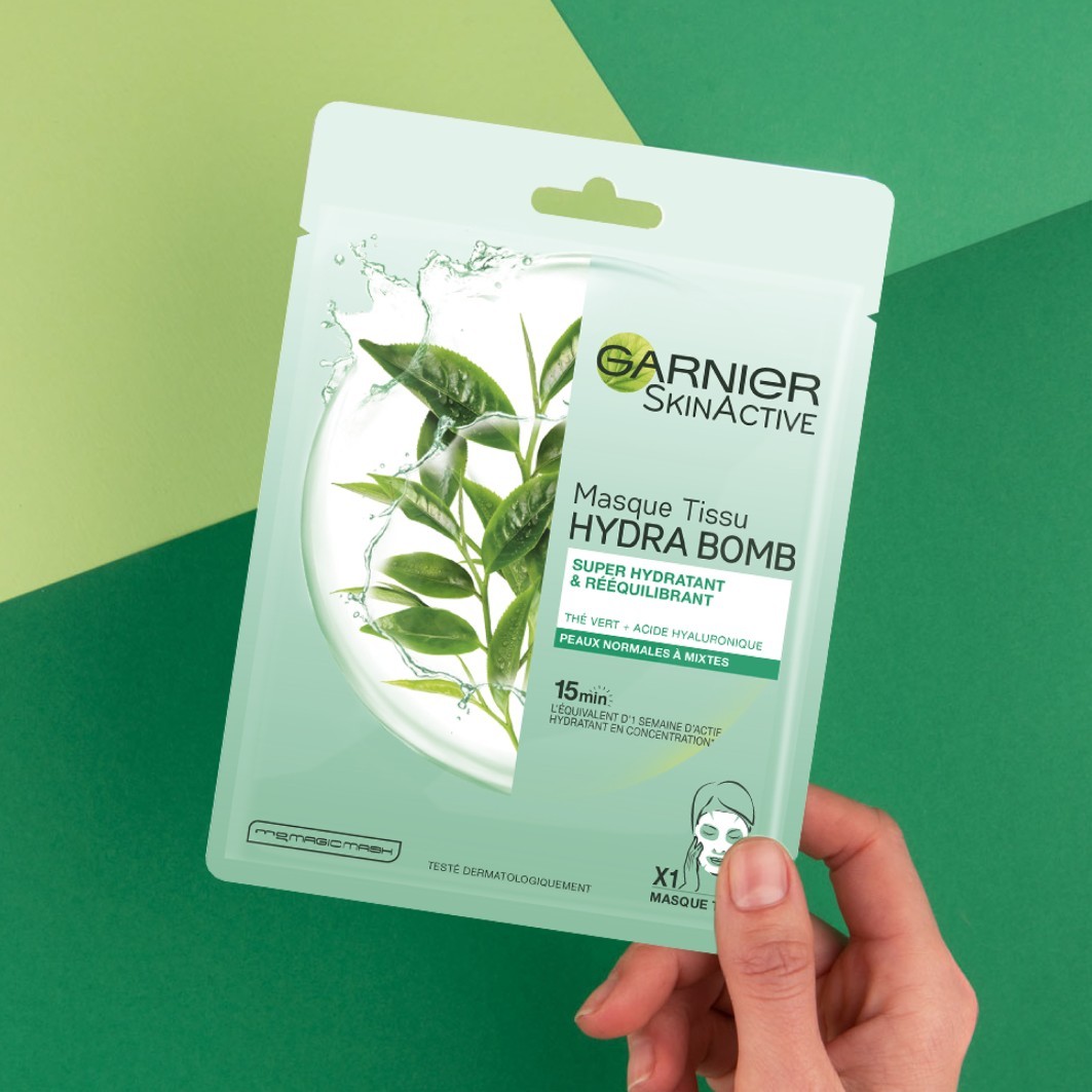 Garnier Skin Active Hydra Bomb sejas maska ar zaļo tēju, 32 g