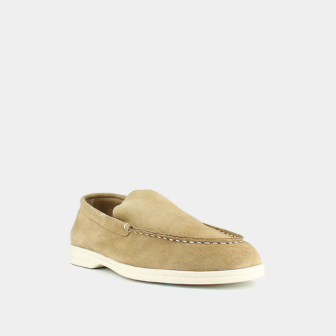 Mocassins à bouts fermés  en croute beige