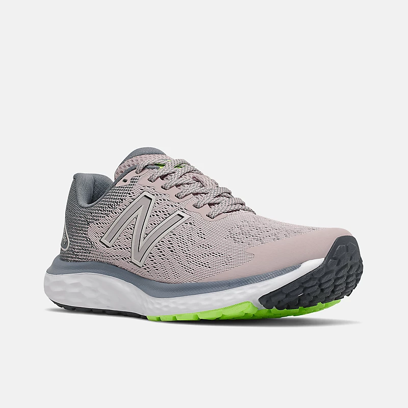 Pianka Fresh Foam 680v7 para kobiet – drawno kampusowe z odcieniem Ocean Grey i wybieloną limonką Glo