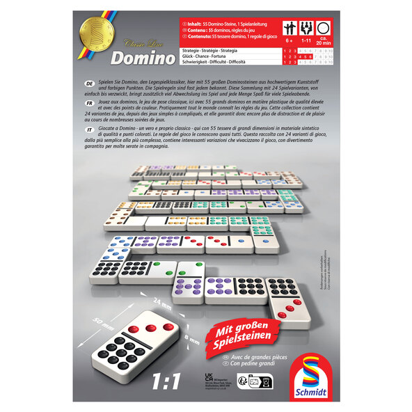 Classic Line, Dominoes, with extra-large playing pieces