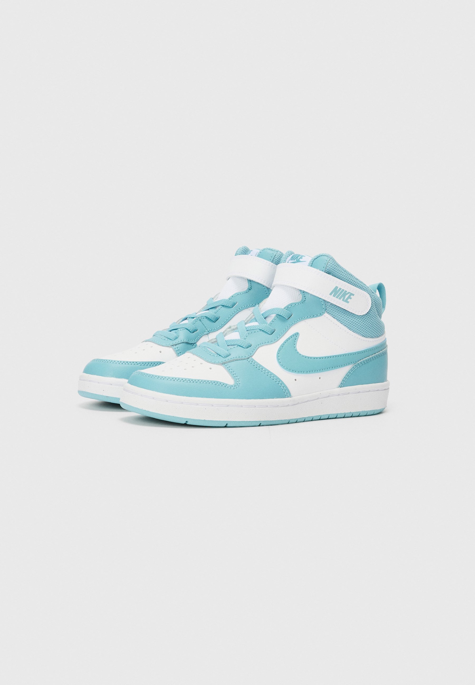 Nike Sportswear COURT BOROUGH MID UNISEX - Scarpe da ginnastica alte - bianco/turchese denim
