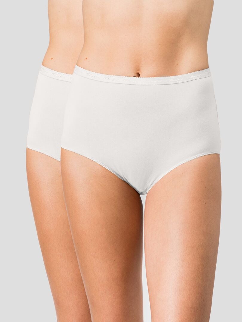 Set van 2 katoenen 'Playtex' maxi slips - wit