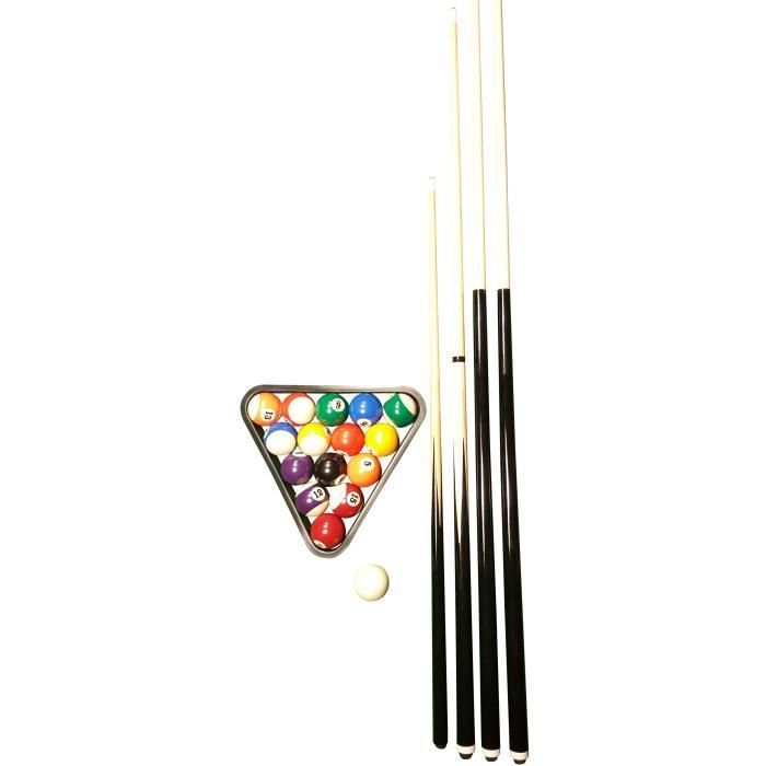 Billiard Set - John West - Beginner - 57mm Balls - 3 Cues - 57mm PVC Triangle