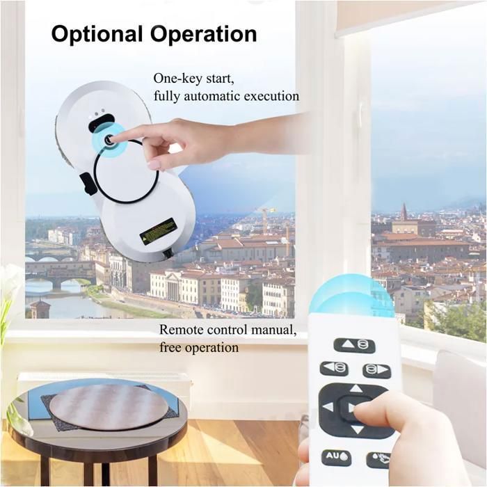 Electric Window Cleaning Robot, 5600PA Powerful Suction, Electric Spray, 3 Cleaning Modes, Remote Control, 10 Cleaning Cloths