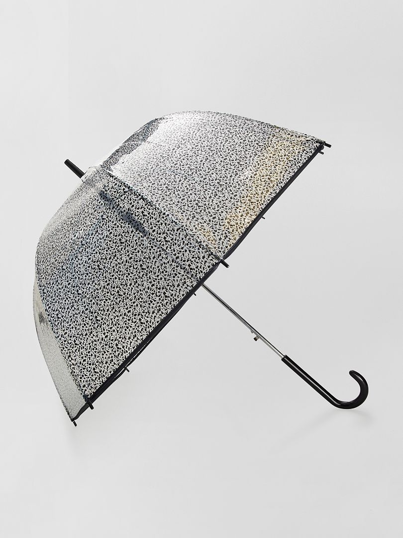 Przezroczysty, drukowany parasol - BIAŁY
