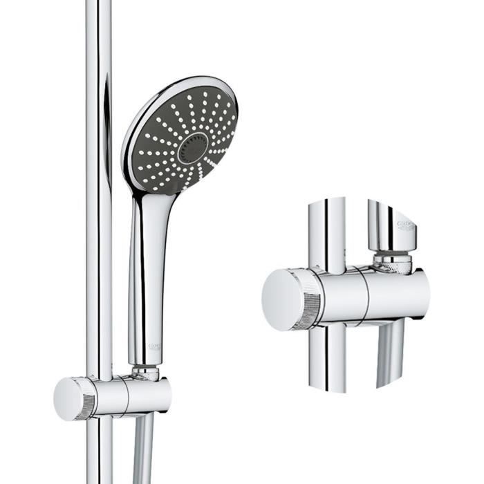 Colonna doccia con miscelatore termostatico GROHE Vitalio Joy 260, soffione doccia da 260 mm, doccetta a 3 getti, finitura cromata, codice 26403002