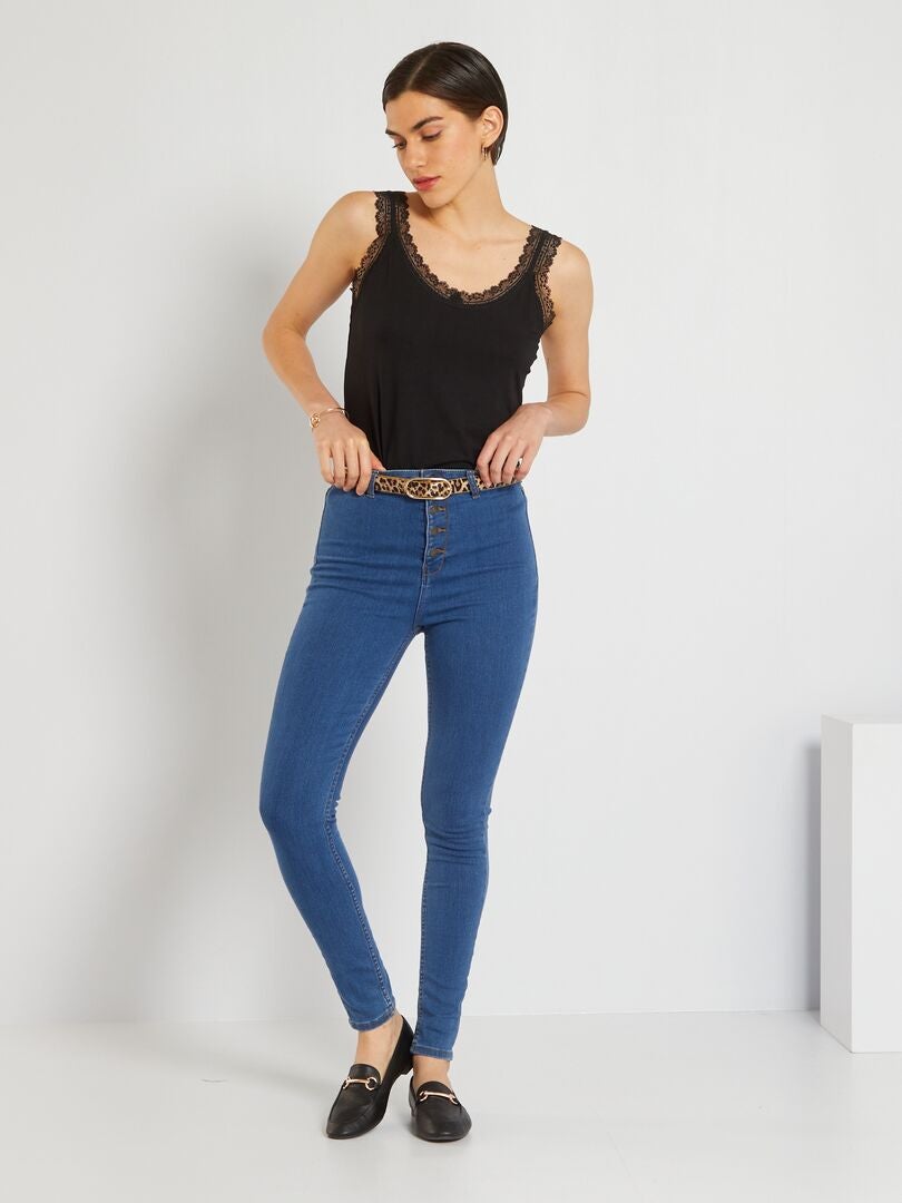 Pantalones vaqueros ajustados con efecto moldeador - AZUL