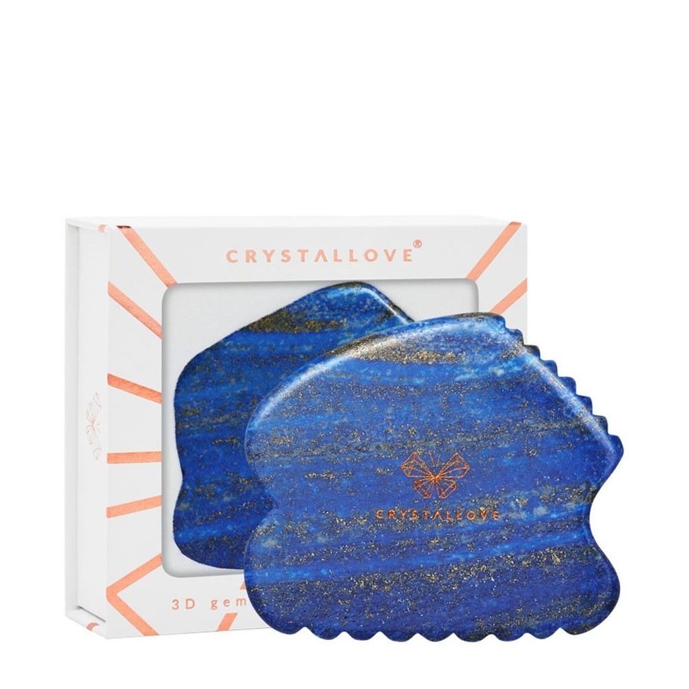 Masažni pripomoček Crystallove Lapis Lazuli Contour Gua Sha - 1 kos