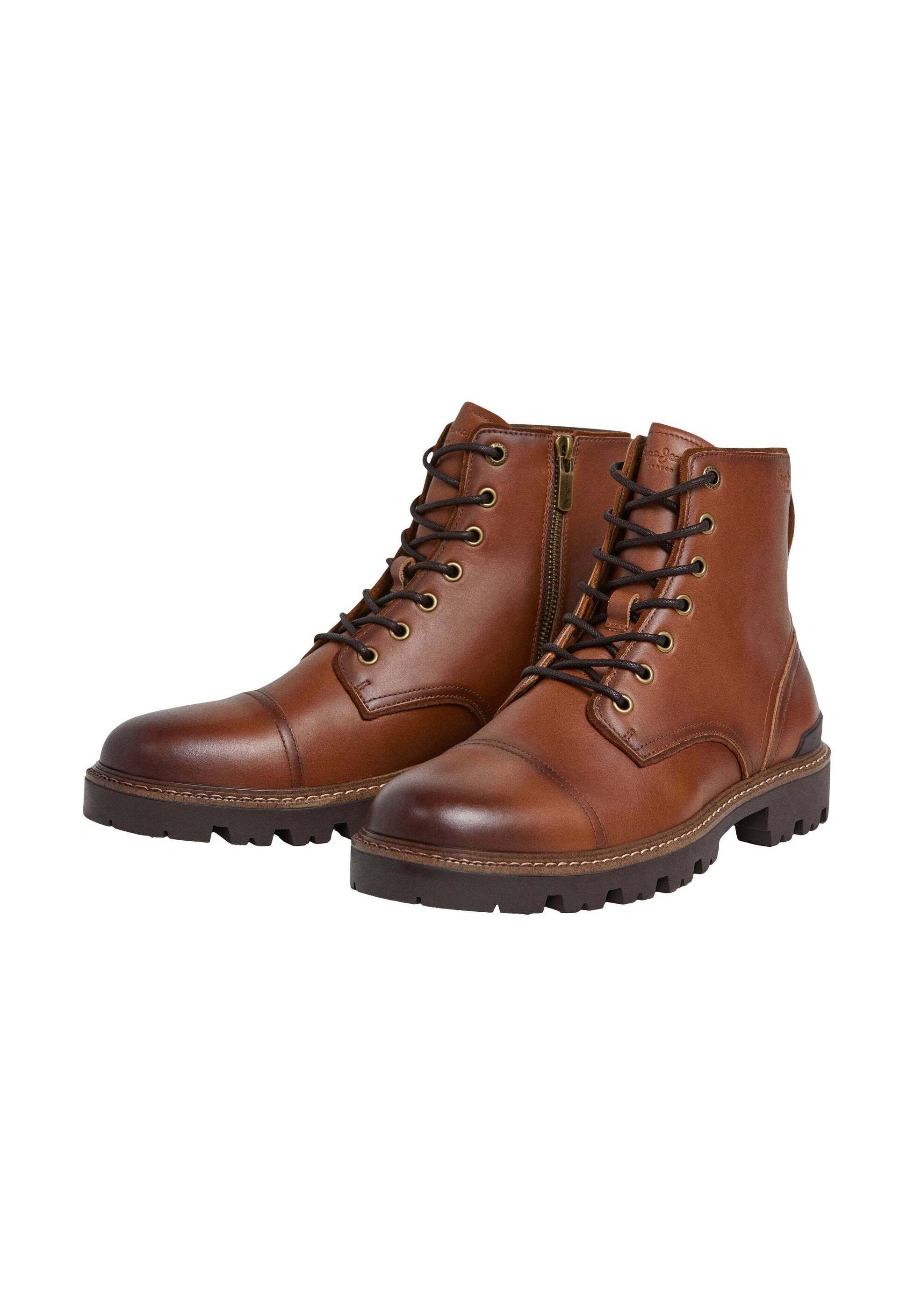 Pepe Jeans RYAN BRIT M - Enkellaarsjes met vetersluiting - cognacbruin