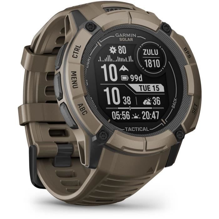 Montre GPS connectée - GARMIN - Instinct 2X Tactical Edition Coyote Tan