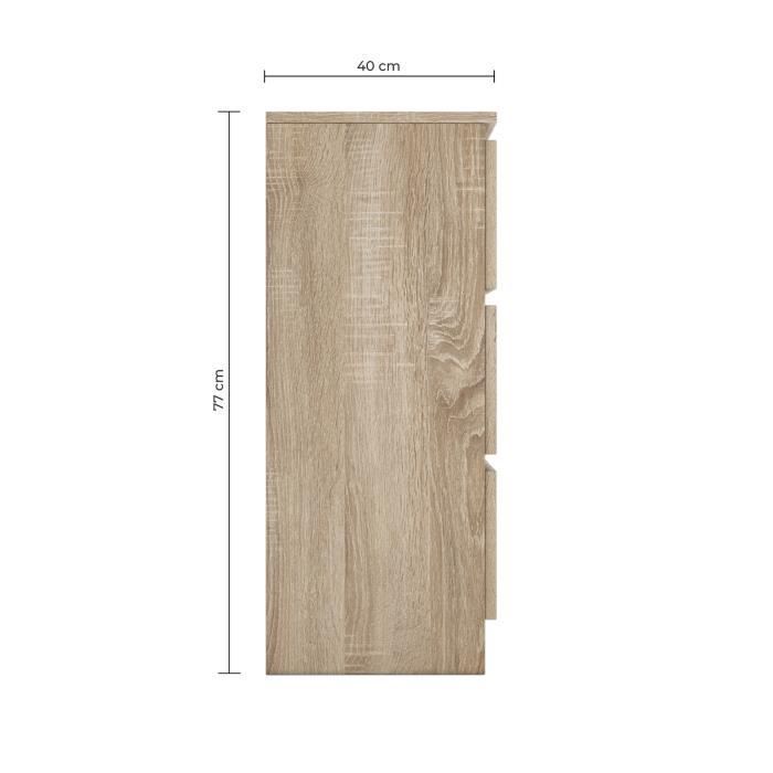 ASTER T6 - Cómoda para dormitorio/oficina/sala de estar 138x40x77 cm / 6 cajones - Mueble de almacenamiento moderno, cómoda de estilo escandinavo - Armario
