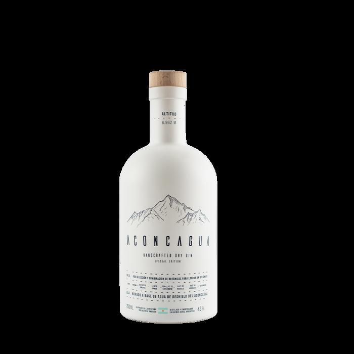Aconcagua handcrafted gin in a 750ml bottle. Special edition. Cardamom and lemongrass