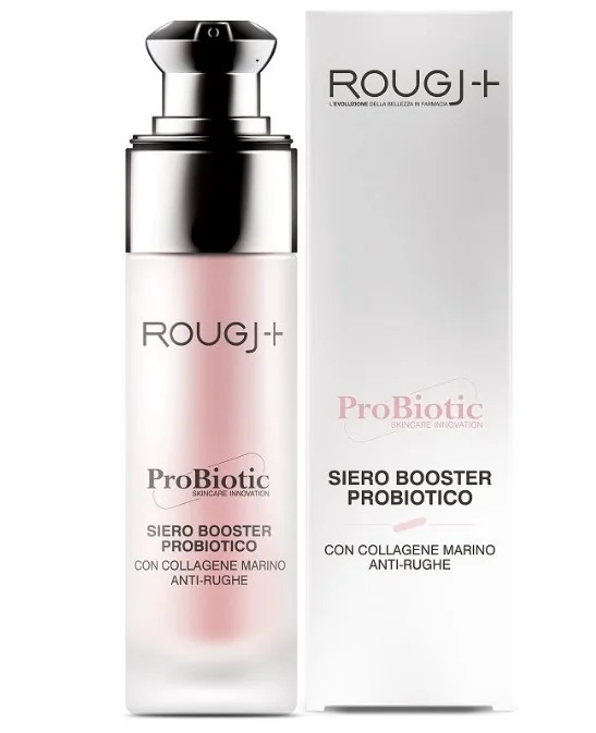 ROUGJ Rougj probiotinis stiprinamasis serumas 30 ml su jūriniu kolagenu, pasižymintis priešraukšliniu poveikiu