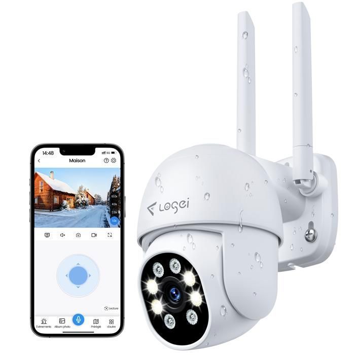 LOSEI 2MP Surveillance Camera with 20m Night Vision, Human Detection, WIFI, Alexa App, IP66, for Indoor and Outdoor Use