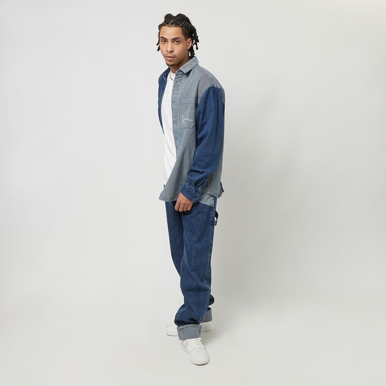 Chest Signature Stripe Block Denim Shirt