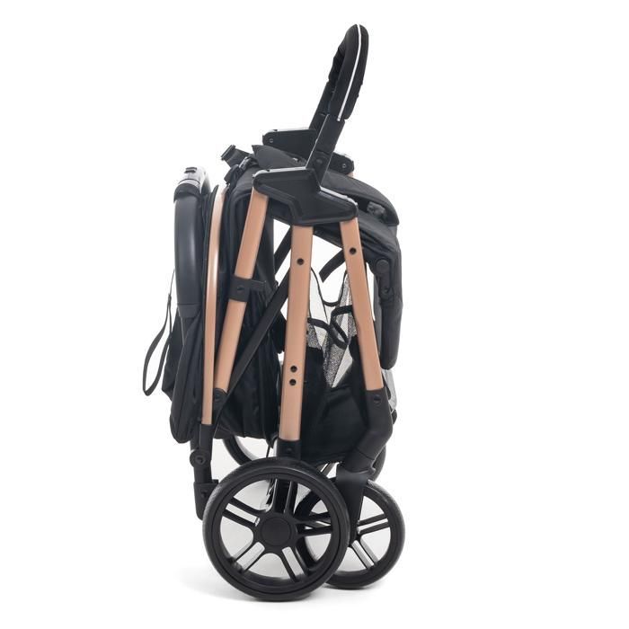 Bebelissimo - Passeggino ultracompatto - Leggero - Chiusura con una mano - Noce - Nero
