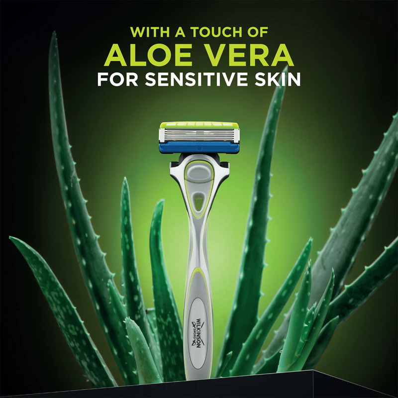 Wilkinson Sword Hydro5 Skin Protection Sensitive scheerapparaat + 4 reserve scheerhoofden.