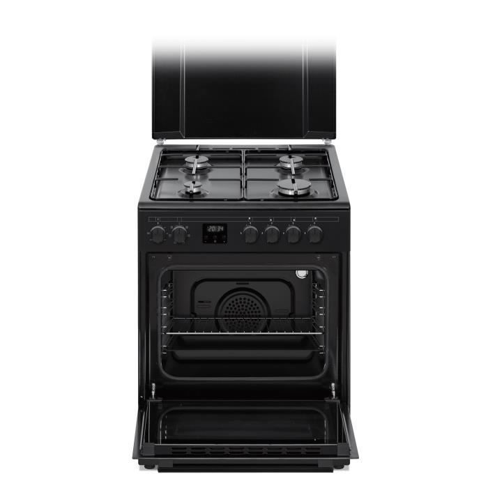 Cuisinière gaz CONTINENTAL EDISON CECG60FCB1 - 4 feux - L59,8 x P61 xH83cm- Noir