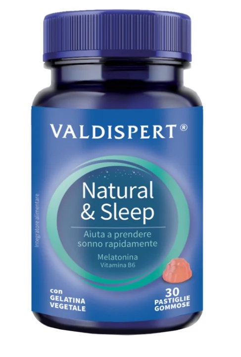 VALDISPERT Valdispert Natural&Sleep 30 gummytabletten bevorderen de slaap en bestrijden vermoeidheid.
