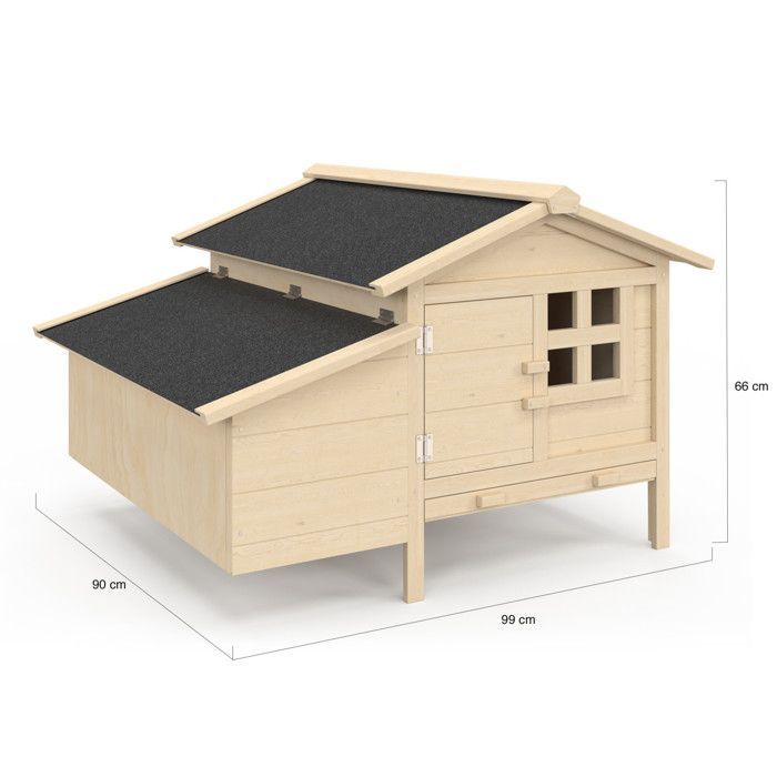 IDMARKET Poulailler sur pilotis XXL avec pondoir en bois
