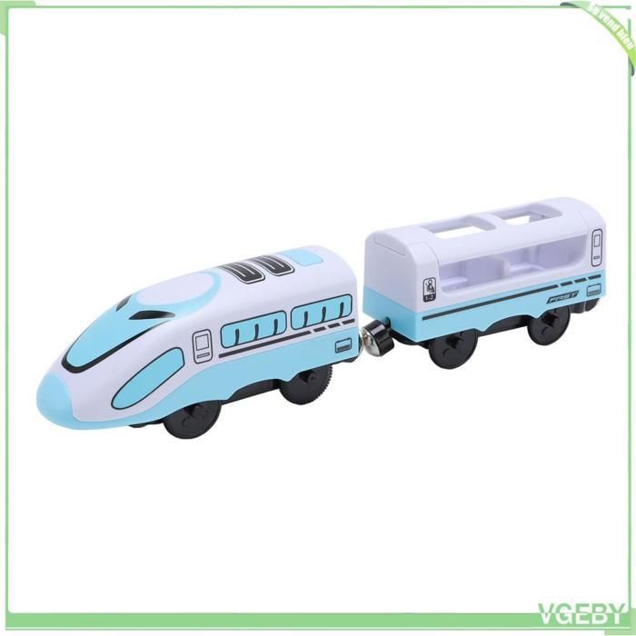 Set di giocattoli, giocattolo elettrico per bambini piccoli, set di batterie motorizzate compatibile con Thomas blu e bianco