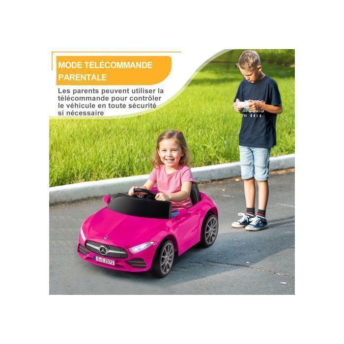 Coche eléctrico infantil LALAHO - Mercedes-Benz CLS 350 - 90 x 60 x 40 cm - Rosa