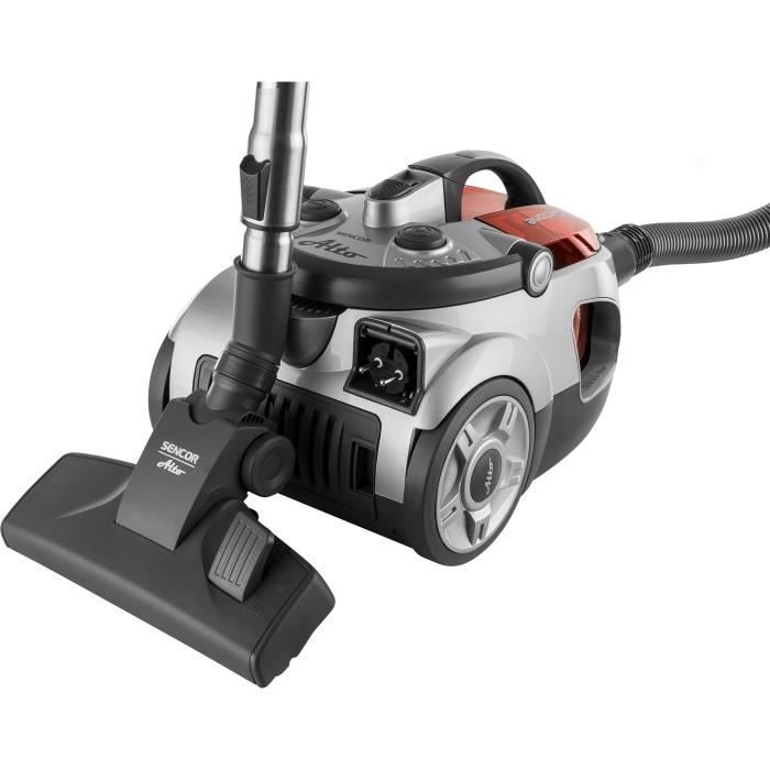 Bagless Vacuum Cleaner - SENCOR - SVC 730RD-EUE2 - ECO Motor 800 W - 76 dBA - 1.5 L - Cyclone System - Silver / Red