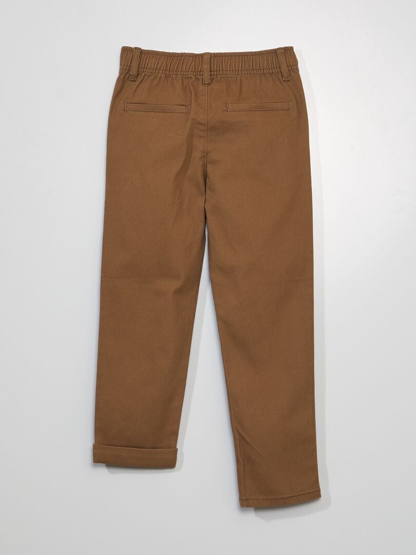 Stretch chino broek - BEIGE