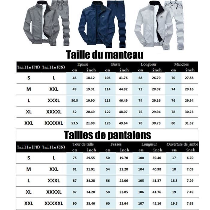 Chándal para hombre - Conjunto deportivo informal - Azul - Cuello alto - Cordón ajustable - Manga larga