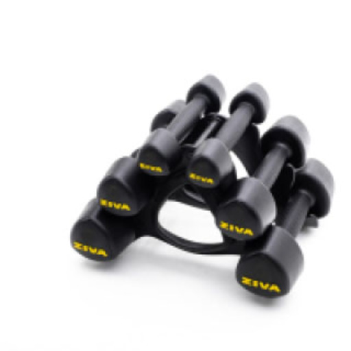  Ziva håndvægtsæt med stativ 12 kg sæt (par af 1, 2 og 3 kg) med stativ