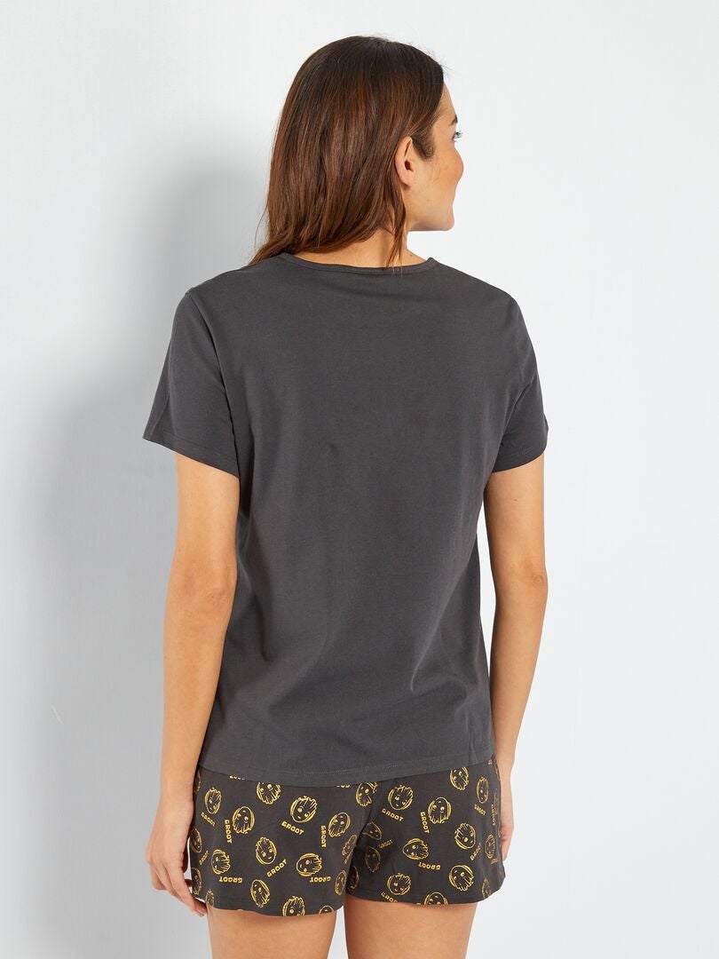 Pijama curto Marvel 'Groot' - 2 peças - PRETO