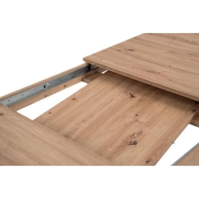 Uitschuifbare eettafel - 150-200 x 75 x 80 cm - zwart eikenhout - TOLOSA