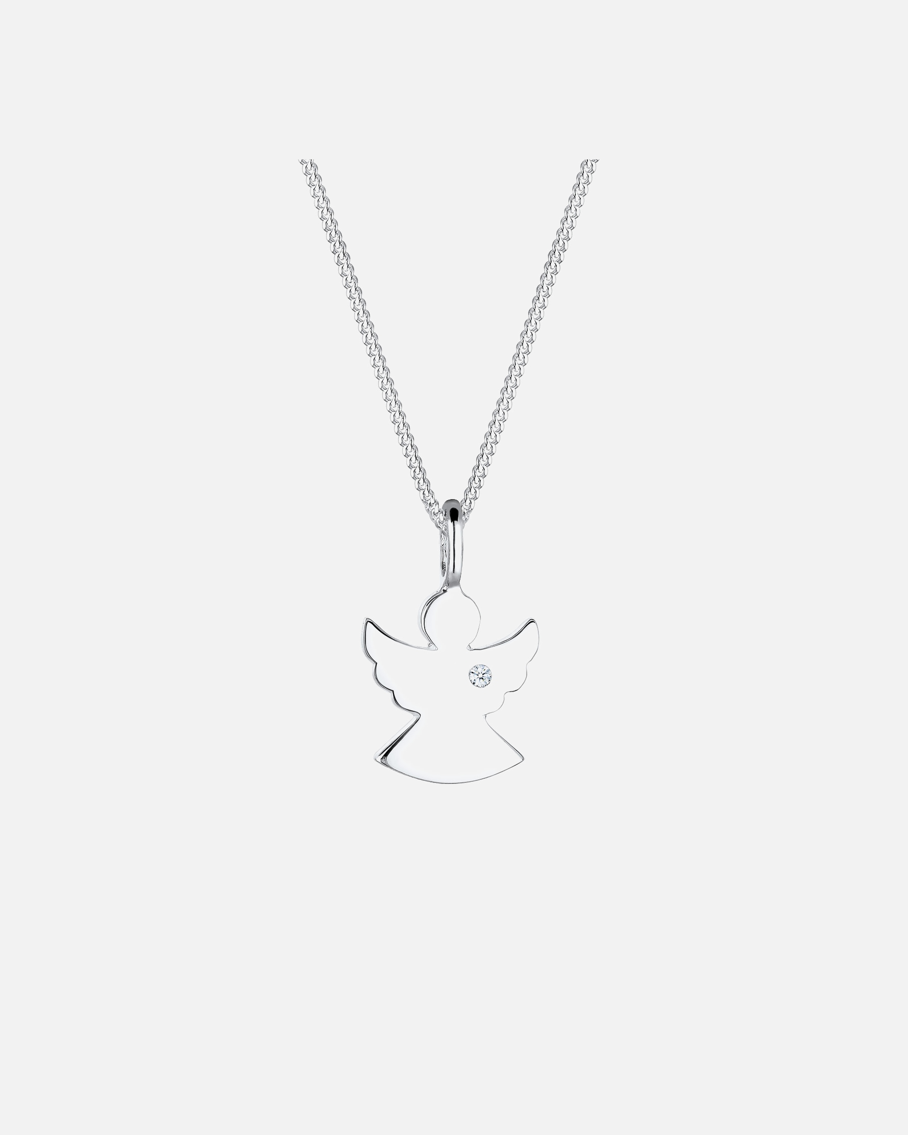 Elli DIAMONDS Femme Pendentif Ange Filigrane avec Diamant (0.02 ct.) en Argent Sterling 925