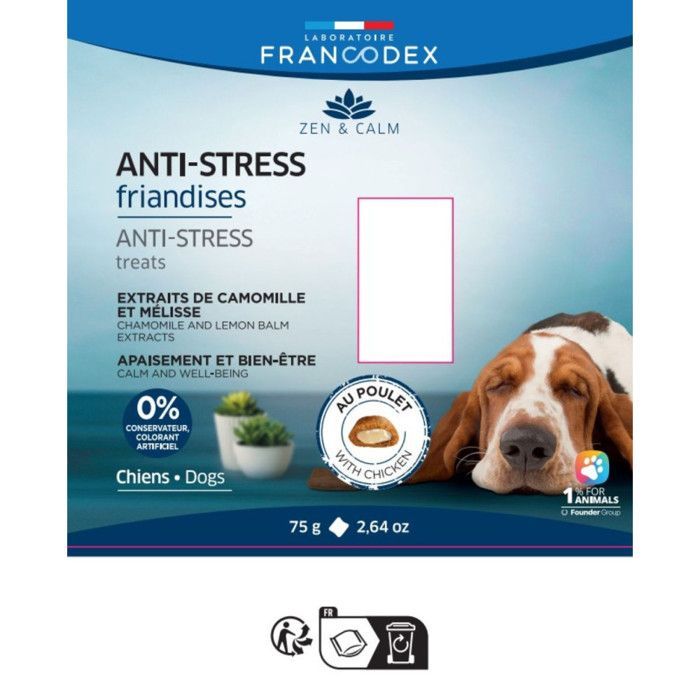 Friandises Anti-Stress 75 gr pour chien et chiot - Francodex