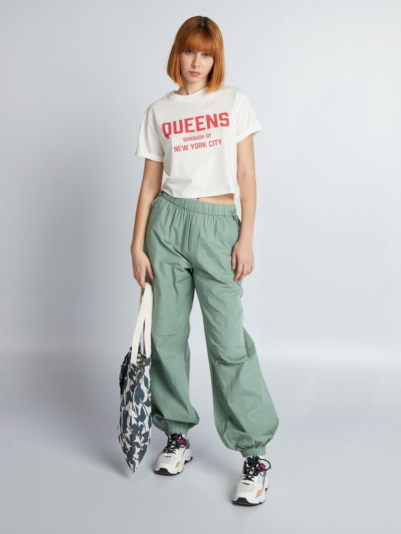 Top cropped de malha - BRANCO
