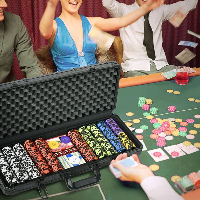 SPORTNOW - Poker Case - Plastic - 57.5x24x10.5cm - Black