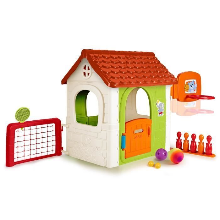 Casita de juegos FEBER 6 en 1 con múltiples actividades - Plástico resistente a los rayos UV
