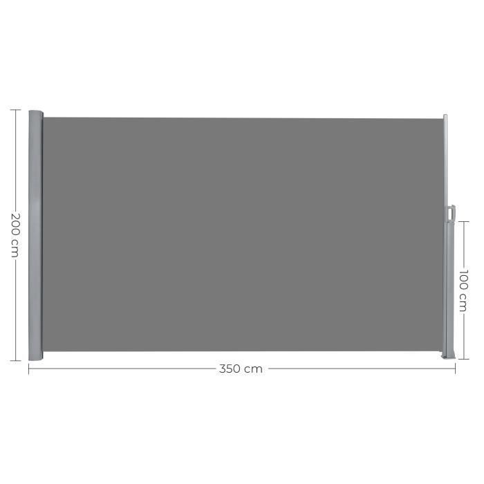 Store latéral rétractable SONGMICS 3,5 x 2 m - Brise-vue pour balcon, patio, terrasse et jardin