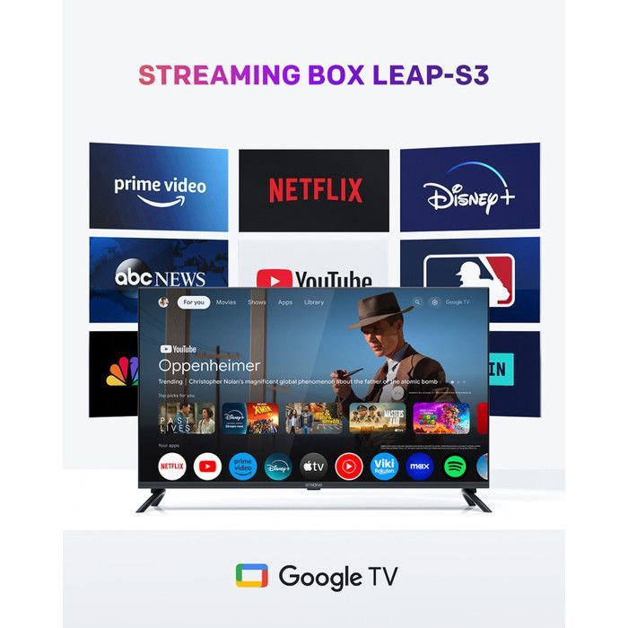 STRONG - LEAP-S3 - Google TV 4K Streaming Box - Chromecast - Wi-Fi 5 - Bluetooth - Google Assistente - Dolby Atmos/Vision - HDR