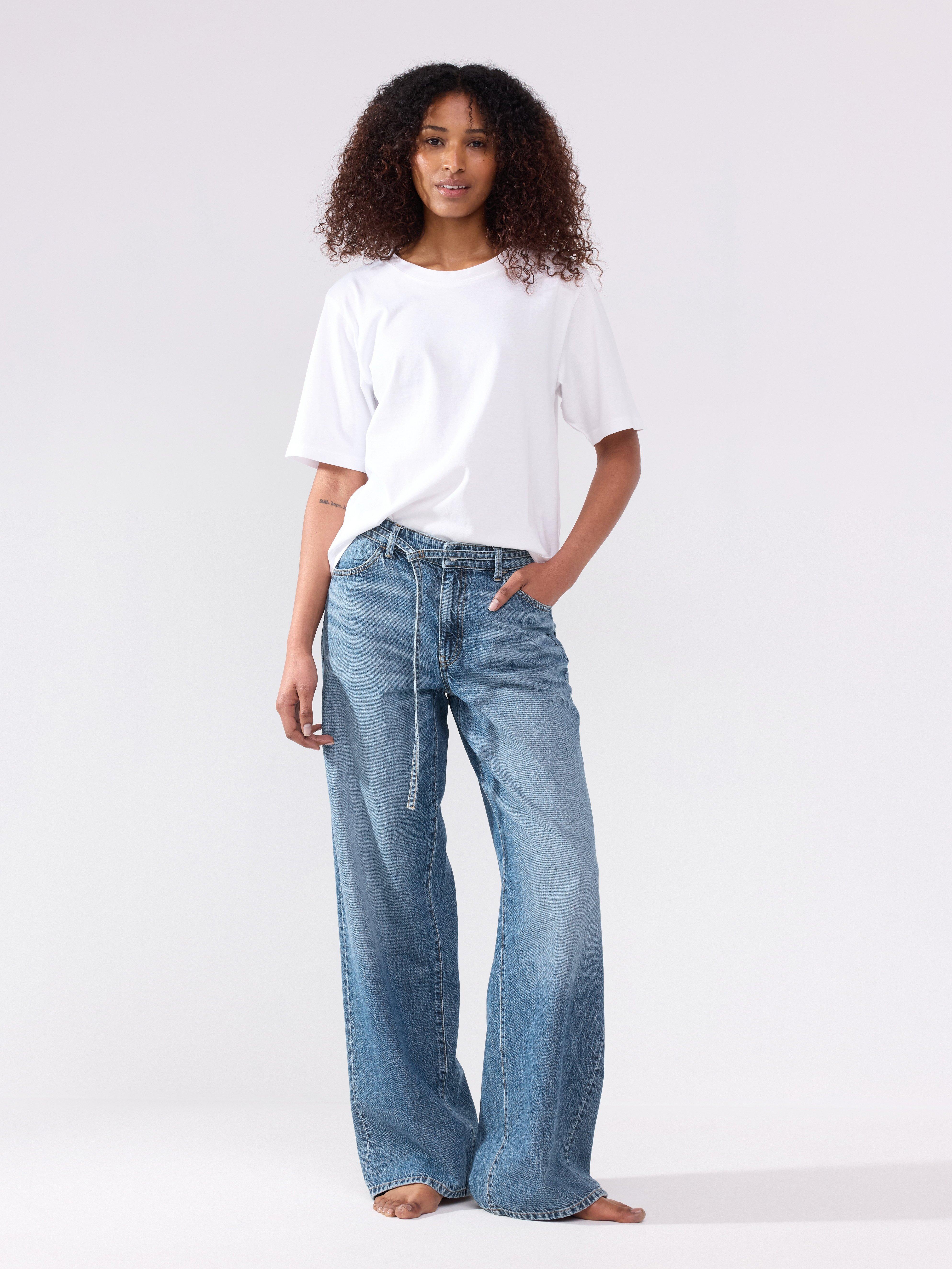BREDE Peggy jeans med mellomhøy mid-rise Denimblå