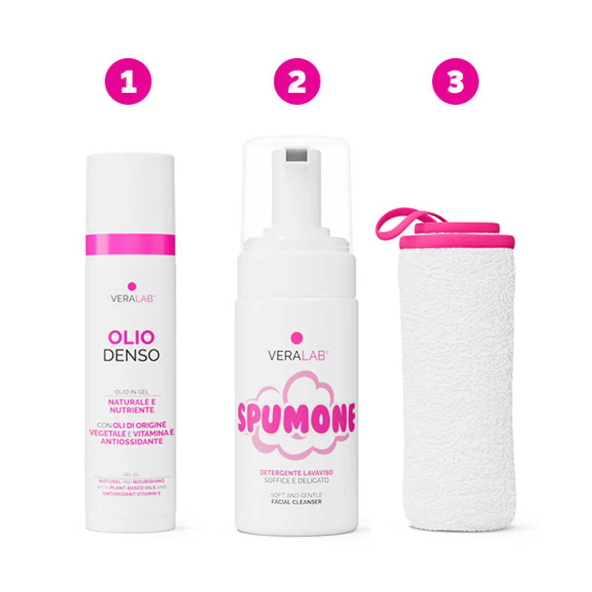 Kit Viso Doppia Detersione - Cofanetto Detergente, Olio detergente viso, Mousse detergente viso