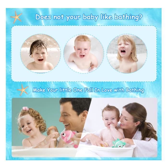 Juguete de baño - Set de 3 peces nadadores - Flotadores retráctiles - Para bebés de 12 meses a 4 años - Para uso en interiores