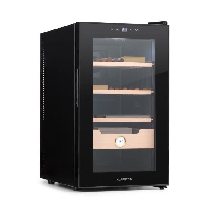 Humidor de puros Klarstein El Presidente 48 - 48 l - 3 estantes - 1 compartimento de madera de cedro - Negro